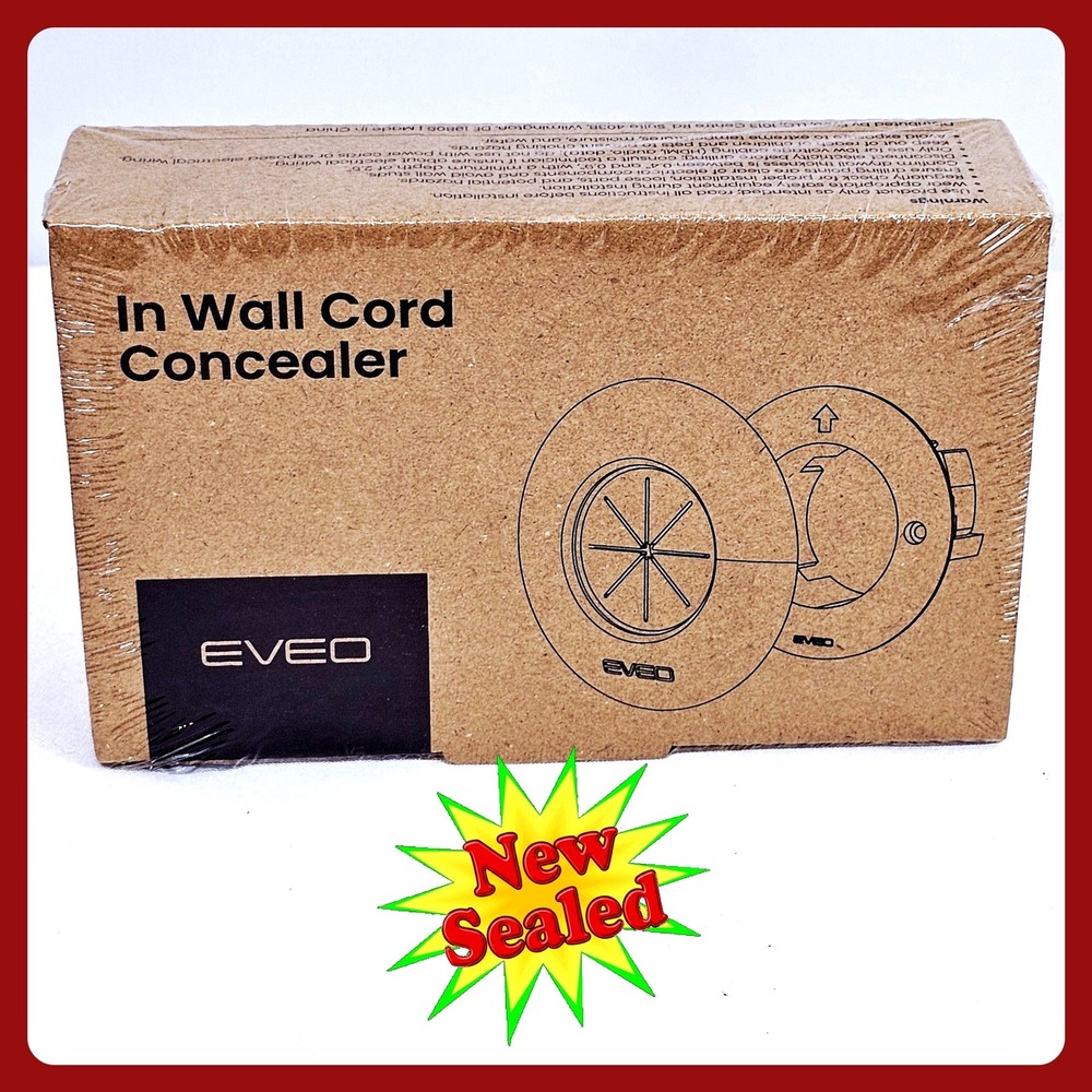 EVEO‎ In-Wall Cord Concealer White Cable Management Kit 2-Pack X004C9HJT1 New